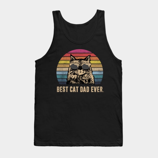 Vintage Best Cat Dad Ever Funny Father_s Day Gift Shirt Tank Top by HomerNewbergereq